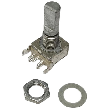 Encoder rotativ vertical cu 5 pini, rotație continuă, ax metalic și întrerupător, encoder incremental