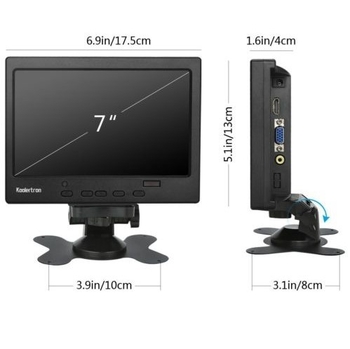 7-inčni LCD monitor s BNC, HDMI i VGA – industrijski mali zaslon, višenamjenski