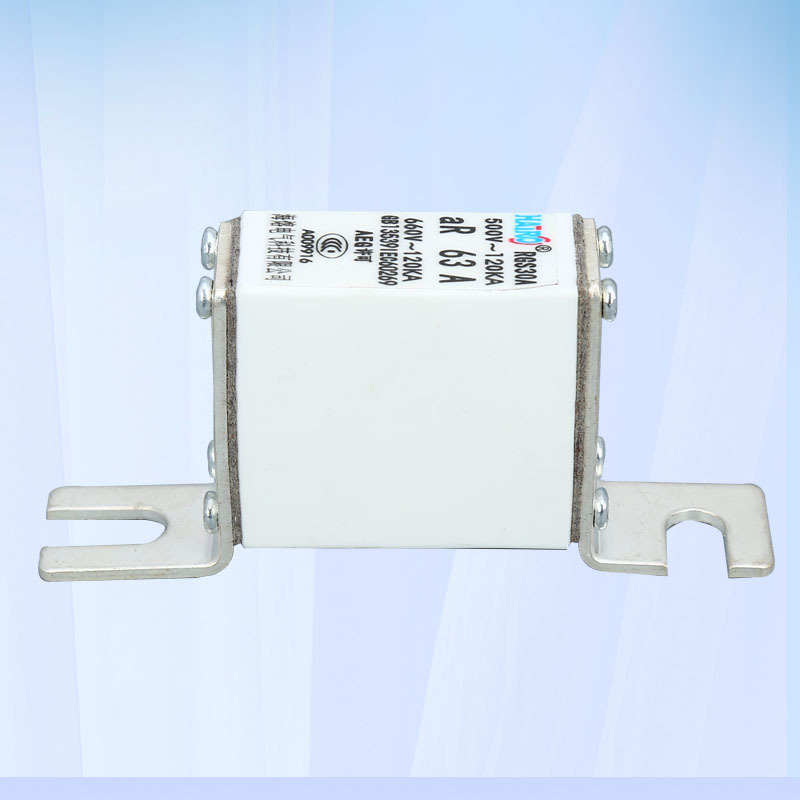 Egyedi RGS30A 660V-es biztosíték, négyszögletes, csavaros bekötéssel, gyorshatású.