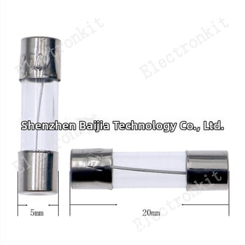 Sada 100 sklenených poistiek 5×20 mm, 0,2–20 A