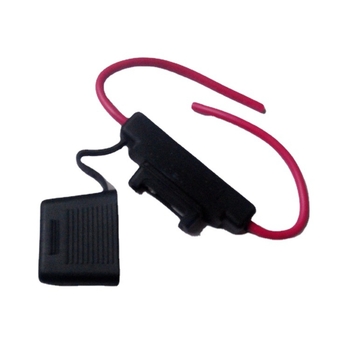 XHX006 Suport pentru siguranțe auto, mare, negru, etanș, cablu Nr. 8, secțiune 5,1 mm², lungime 38 cm