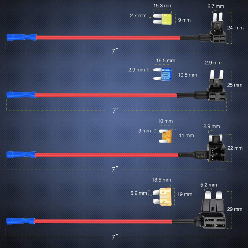 Set od 12 ATC MINI držača osigurača za auto, malih dimenzija