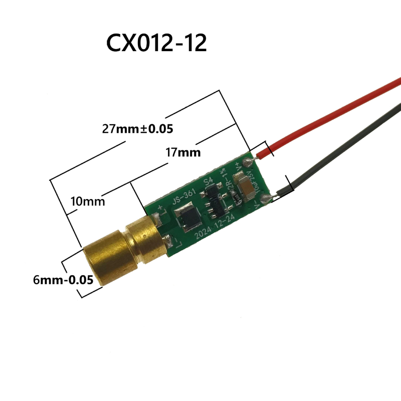 Zelena laserska glava 510 nm, laserski modul 1-20 mW, 12-24 V
