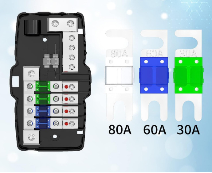 Auto audio MIDI (Mini-ANL) 4-kanalni blok osigurača s uzemljenjem