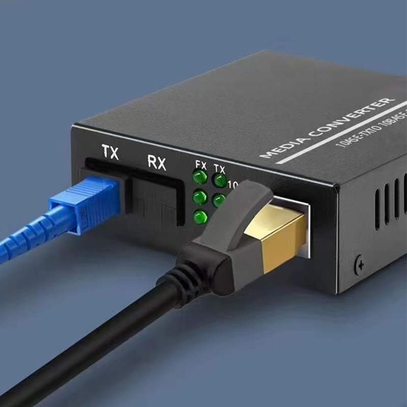 100 Mbps dvostrukojezgreni optički transiver za jednomodnu i multimodnu vlakno – RJ45, SC/ST priključci