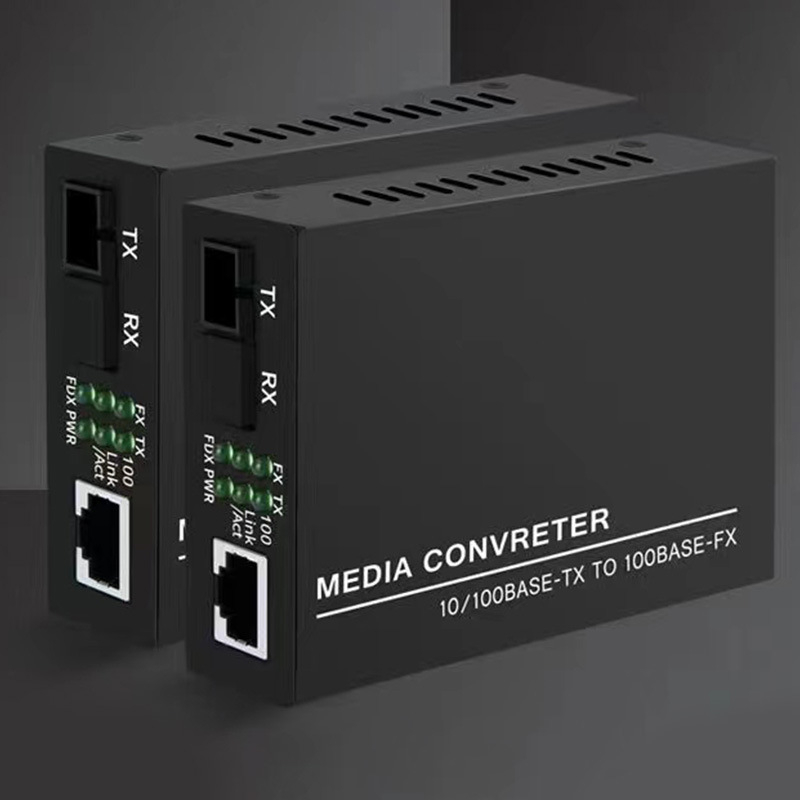 100 Mbps dvostrukojezgreni optički transiver za jednomodnu i multimodnu vlakno – RJ45, SC/ST priključci