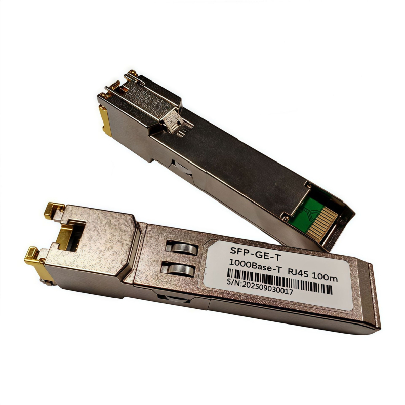 Industrijski SFP modul za optičko-električno pretvaranje s RJ45 sučeljem, brzina 1/10 Gb/s, domet 30/100 m, potpuno kompatibilno.