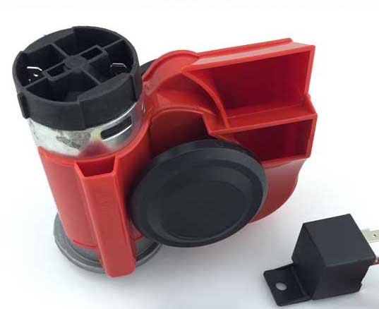 12V automobilni zrakovni rog s integriranim električnim pumpom, crni, 125–135 dB, univerzalna kompatibilnost