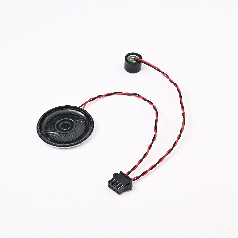 Prilagođeni auto audio zvučnik s metalnim kućištem, promjer 40 mm, unutarnji magnet, spojni kabeli, mali mikrofon tipa rog