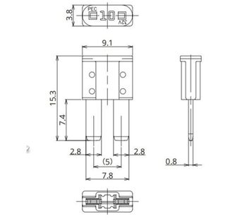 50 darab 8 mm-es penge típusú autóbiztosíték-készlet Ford Focus, Mondeo, Jeep számára – 5A, 7,5A, 10A, 15A, 20A