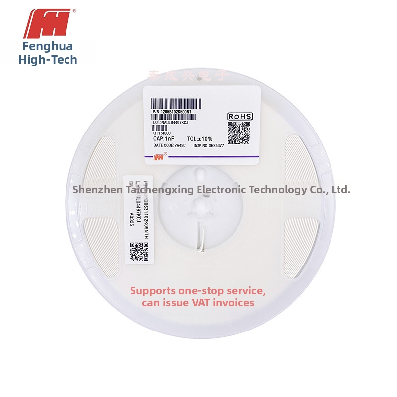 Fenghua SMD kondenzátor 1206 X7R 1nF 50V, model 1206B102K500NT