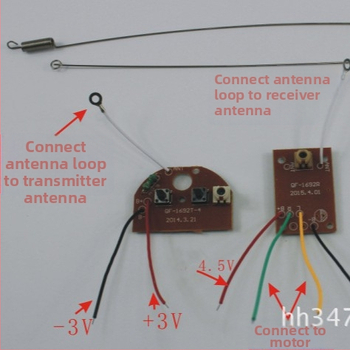 Kétcsatornás távirányító modul, 27 MHz, játék kiegészítők és alkatrészek technikai modellekhez
