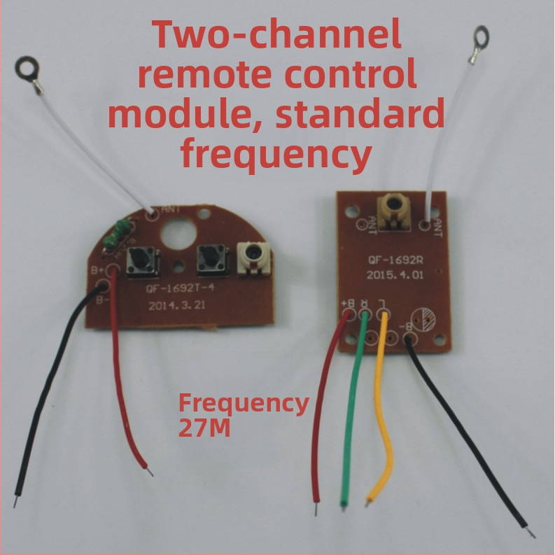 Kétcsatornás távirányító modul, 27 MHz, játék kiegészítők és alkatrészek technikai modellekhez