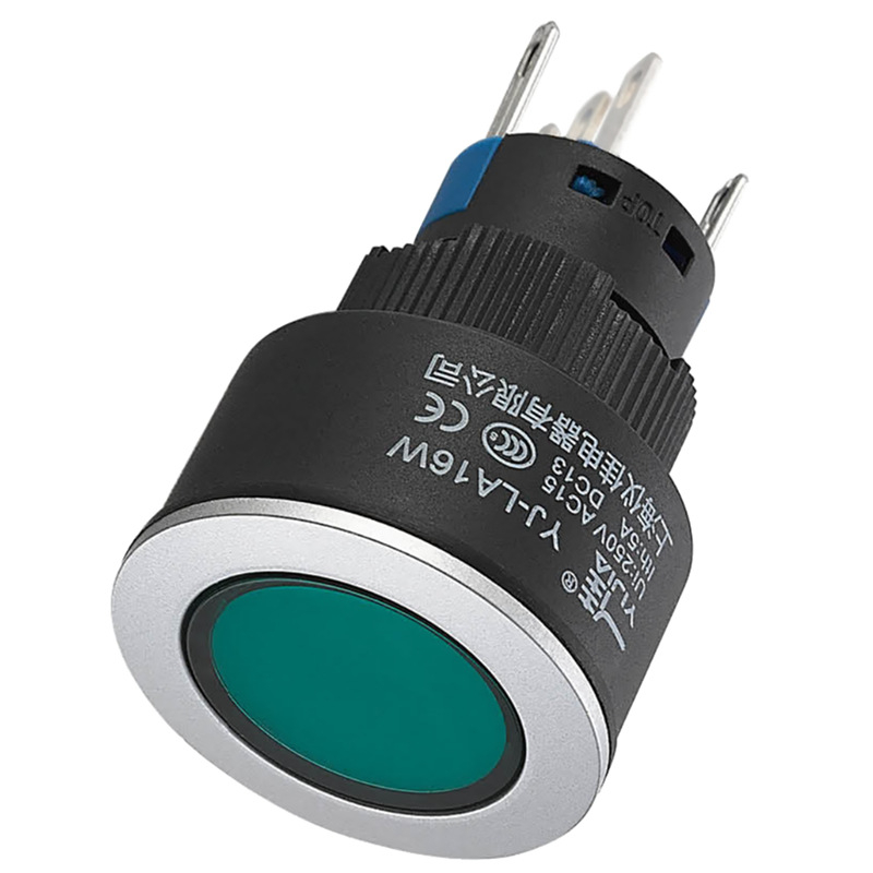 Yijia YJ-LA16W LED gumbasti prekidač, automatsko vraćanje i zaključavanje, 24–220 V, promjer 22 mm