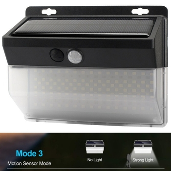Solarna LED zidna svjetiljka s detekcijom pokreta, IP65, vanjska upotreba u vrtu, 206 LED