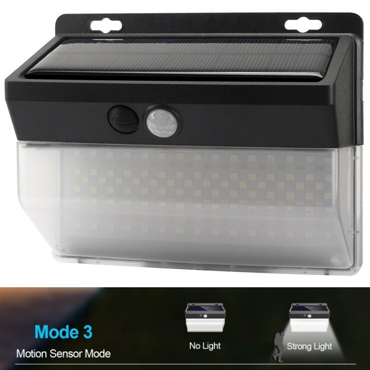 Solarna LED zidna svjetiljka s detekcijom pokreta, IP65, vanjska upotreba u vrtu, 206 LED