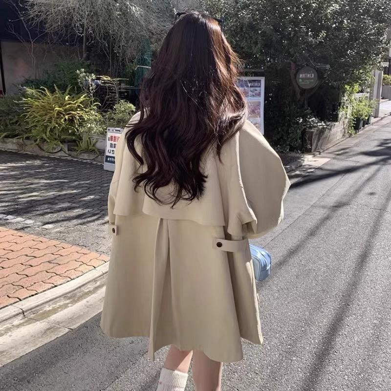Ženski lagani kaput sa stojećim ovratnikom, korejski chic, retro britanski stil, slobodan kroj, dugi rukavi