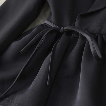 Crna ženska windbreaker jakna srednje dužine, 2025 nova jesen u korejskom stilu, stojeći ovratnik, elegantan casual, slobodan kroj