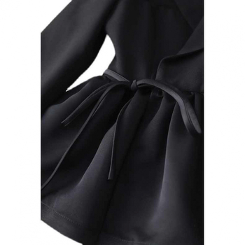 Crna ženska windbreaker jakna srednje dužine, 2025 nova jesen u korejskom stilu, stojeći ovratnik, elegantan casual, slobodan kroj