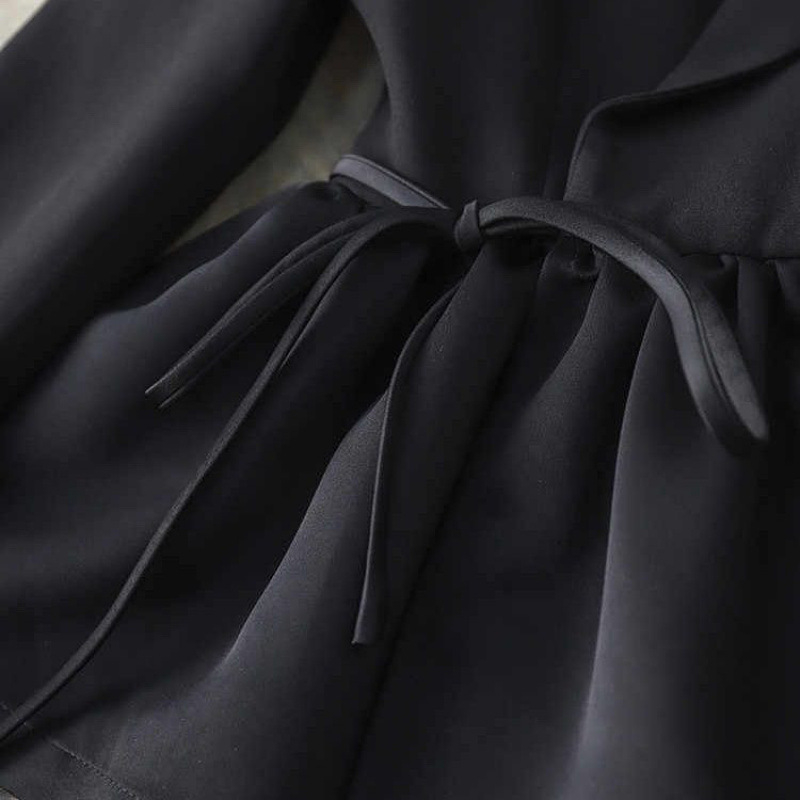 Crna ženska windbreaker jakna srednje dužine, 2025 nova jesen u korejskom stilu, stojeći ovratnik, elegantan casual, slobodan kroj