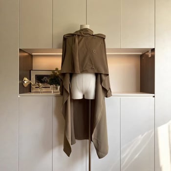 Ženski khaki trench u britskom stilu, jesen-zima, novi dizajn, modni kaput