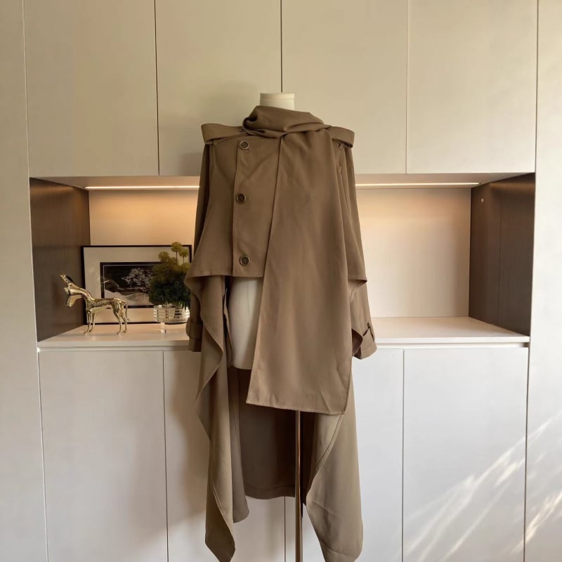 Ženski khaki trench u britskom stilu, jesen-zima, novi dizajn, modni kaput