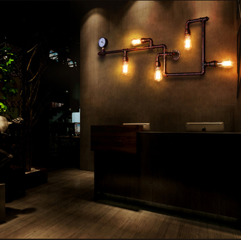 Zidna lampa od željeza, retro loft industrijski stil, dekorativne vodovodne cijevi, za hodnik ili kafić/bar