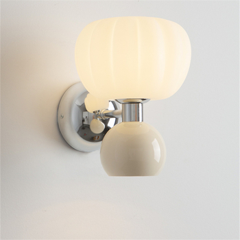 Zidna lampa u obliku tikve s zaštitom očiju, francuski retro kremasti stil, za spavaću sobu uz krevet, pozadinsku stijenu dnevnog boravka i dječju radnu sobu – ambijentalno svjetlo
