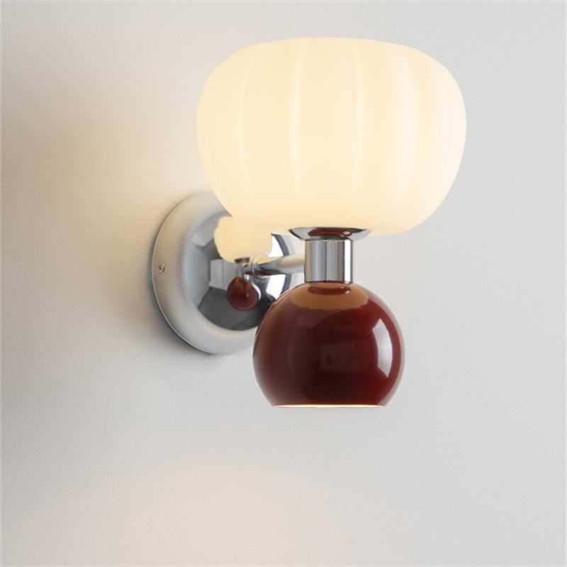 Zidna lampa u obliku tikve s zaštitom očiju, francuski retro kremasti stil, za spavaću sobu uz krevet, pozadinsku stijenu dnevnog boravka i dječju radnu sobu – ambijentalno svjetlo