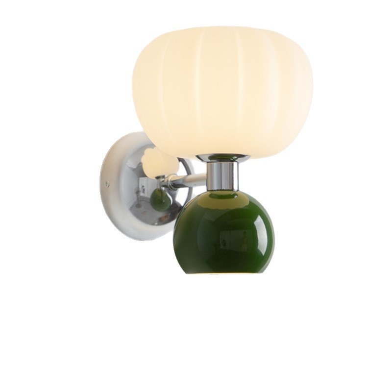 Zidna lampa u obliku tikve s zaštitom očiju, francuski retro kremasti stil, za spavaću sobu uz krevet, pozadinsku stijenu dnevnog boravka i dječju radnu sobu – ambijentalno svjetlo
