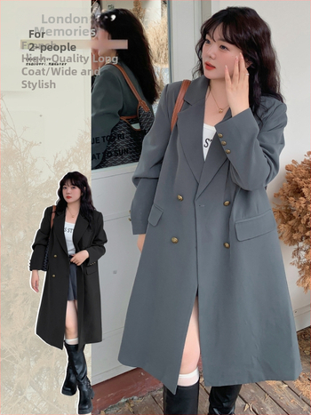 2365 Xuanchen Femei Plus Size, Primăvară în stil Coreean, până la genunchi, croială lejeră, geacă tip windbreaker