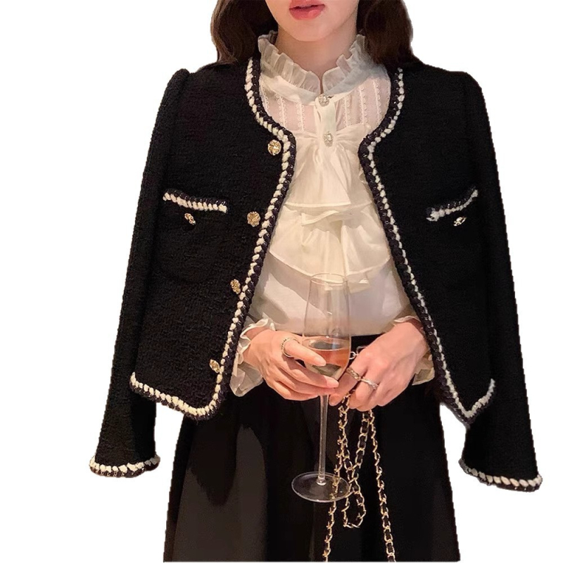 Žensko tweed jakna za jesen/zimu, 2025 novi stil, Chanel inspiriran dizajn, dugi rukavi, elegantni gornji dio