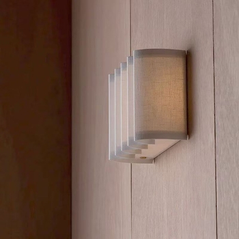Zidna lampa s tkaninskim sjenilom, Wabi-Sabi stil, skandinavski karakter, valoviti dizajn, za dnevni boravak, spavaću sobu i hodnik, japanski retro ugođaj