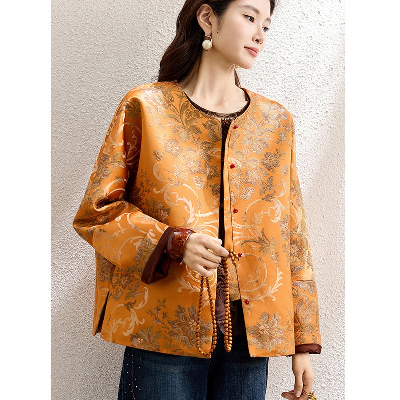 Női kínai stílusú jacquard dzseki selyembrokát keverékből, méretek S, M, L, XL, XXL