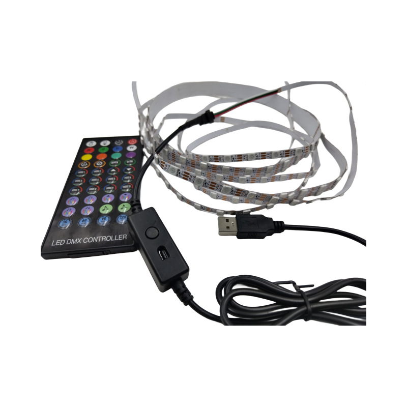 RGB LED trak 3535, ultra uski, 5V 4mm, 1 m, 60 LED-ova, promjena boja, efekt trkaćih svjetala