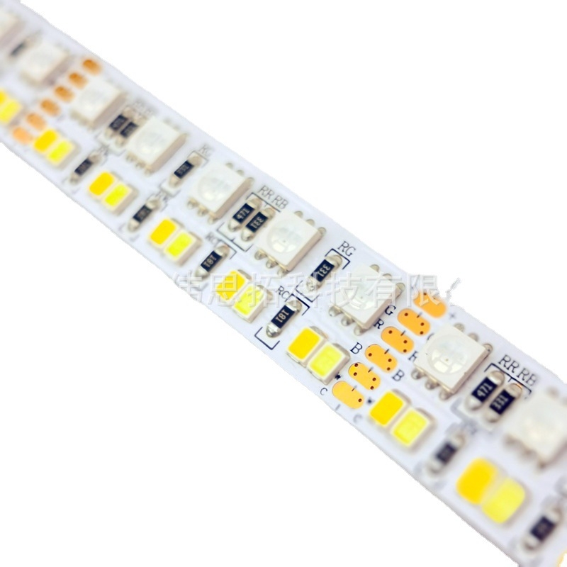 LED traka RGB+CCT, dvostruki red, 270 LED-a, duljina 5 m, 24 V, daljinsko osvjetljenje, nije vodootporna, CRI 90, 44 W/m, za kućnu i hotelsku dekoraciju