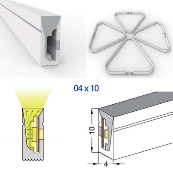 Silicij LED traka 0410 s kućištem, 12V/24V, vodootporna, samoljepljiva, ugrađena u linearni žlijeb, klipsa, dimmabilna