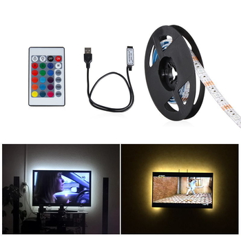 Set RGB LED traka za televizor s daljinskim upravljačem, 24 tipke, USB napajanje 5V, 5050 RGB LED, duljina 2 m