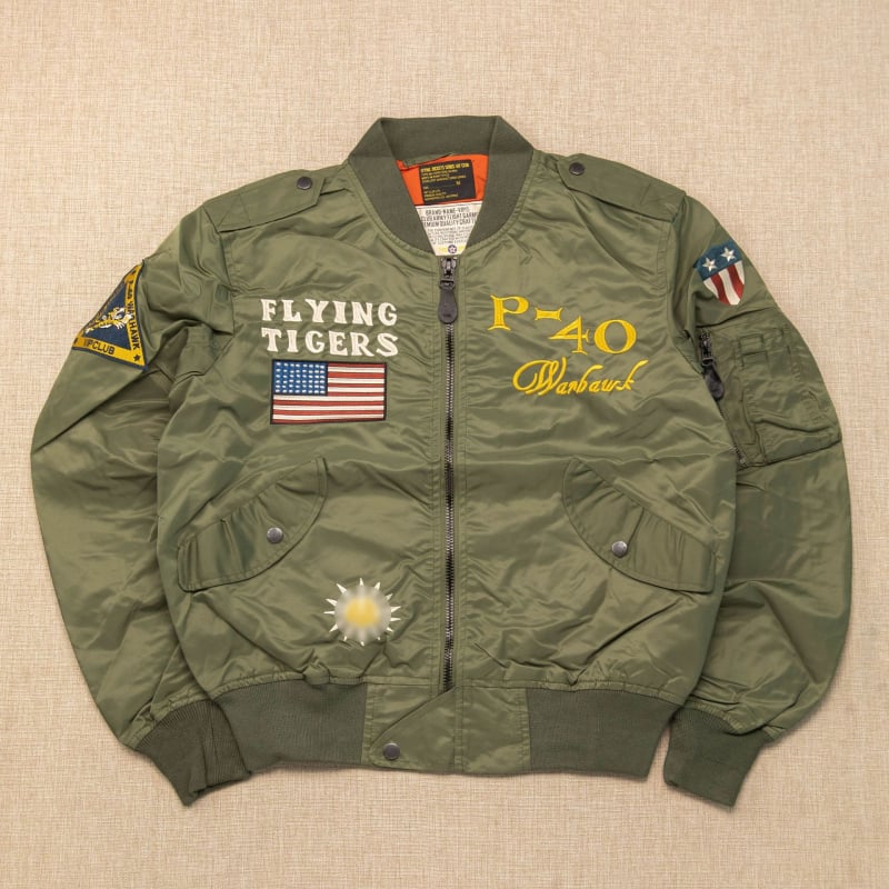 Muška bomber jakna s izšivkom Flying Tigers – pilotski stil, baseball jakna