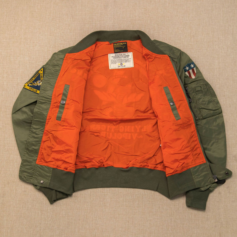 Muška bomber jakna s izšivkom Flying Tigers – pilotski stil, baseball jakna