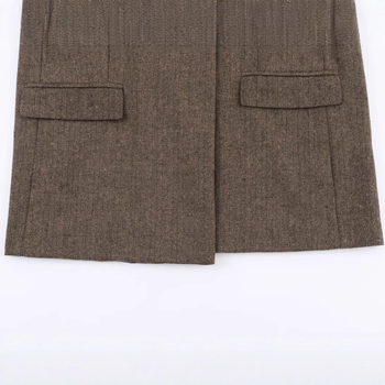 Žensko kratko sako od miješane tkanine s uzorkom herringbone twill, ležerni stil