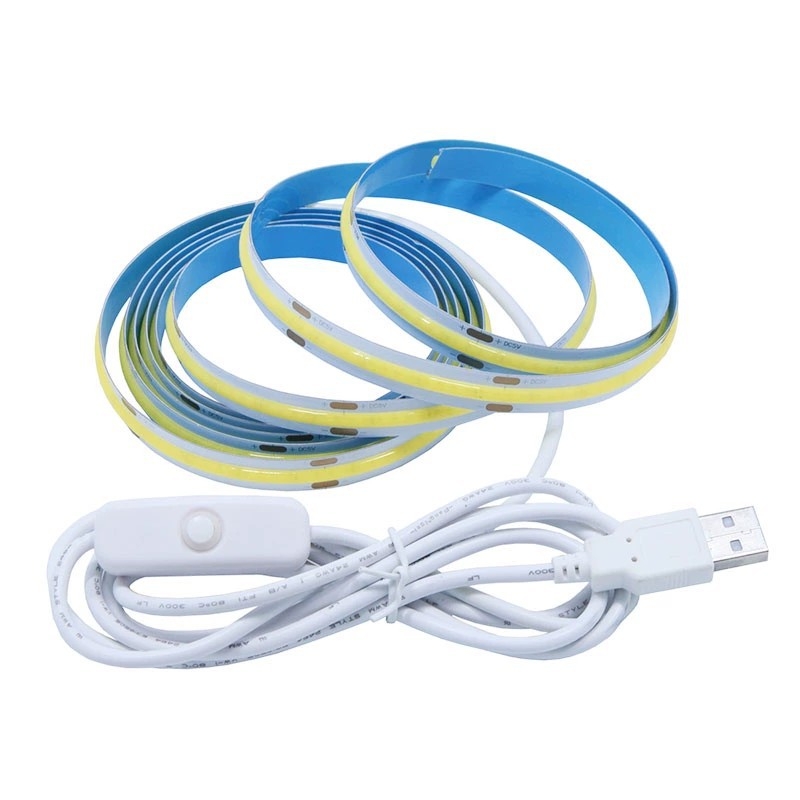 5V COB LED traka s samoljepljivom trakom, USB prekidač, pozadinsko osvjetljenje televizora, nježno svjetlo