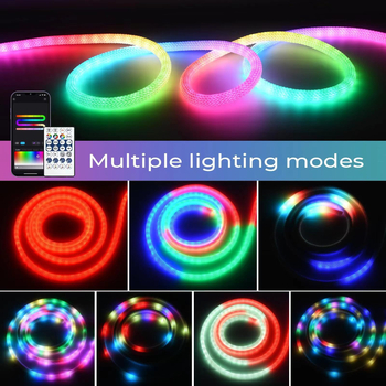 360° RGB LED neonska traka s mrežastim uzorom, fleksibilna, 5V/24V, promjena boja