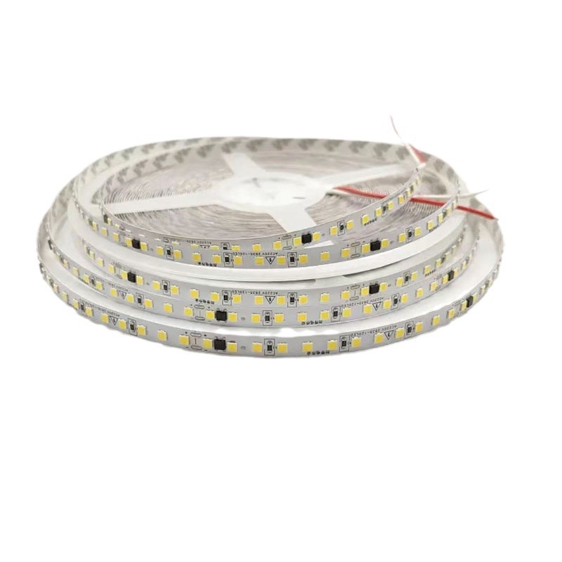 Prilagođena LED traka za kućnu upotrebu, 220V, bez transformatora i upravljača, bez pada napona, gola ploča, 120 LED-ova 2835, širina 8 mm, 10,5 W, kut snopa 120°