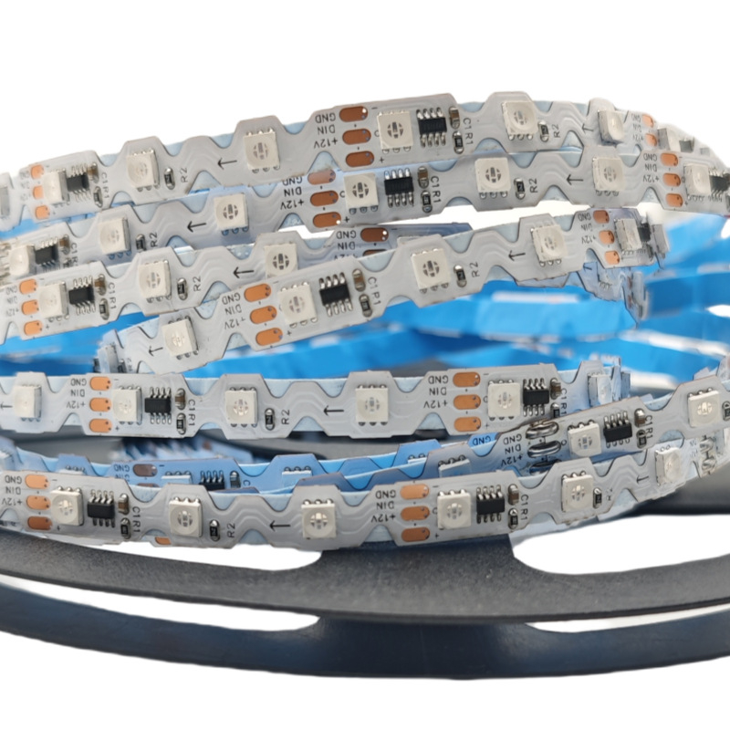 S-tip LED trak s 12V, 7mm, 3535 WS2811, 24 segmenata, 72 LED, RGB magična LED traka s daljinskim upravljanjem za prilagođavanje jačine svjetla
