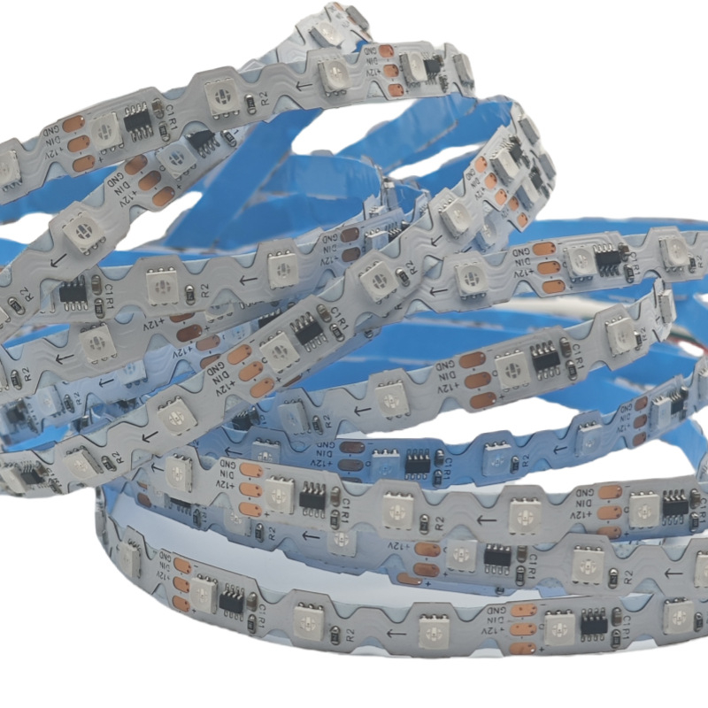 S-tip LED trak s 12V, 7mm, 3535 WS2811, 24 segmenata, 72 LED, RGB magična LED traka s daljinskim upravljanjem za prilagođavanje jačine svjetla