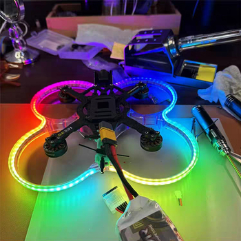 RGB COB LED traka, ultra uska, duljine 5 m, efekt slijedećeg svjetla i tekuće vode, za trkačke dronove i VR