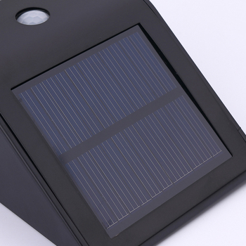 0451 Crna solarna LED zidna svjetiljka od nehrđajućeg čelika sa PIR senzorom pokreta, za stepenice i hodnik