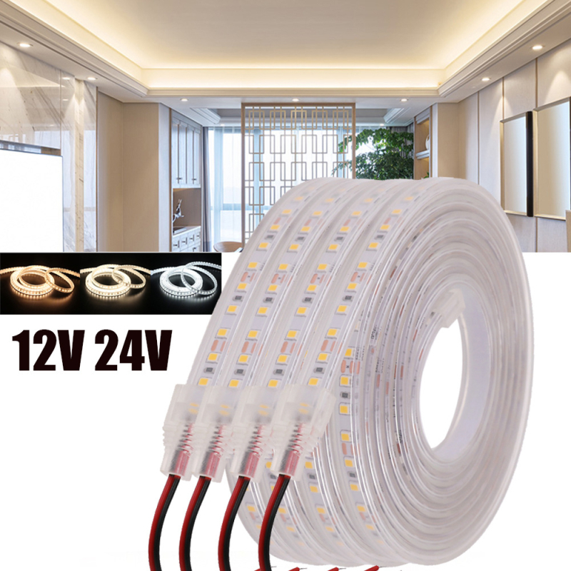 Niskonaponska LED traka 12V/24V, 2835 LED, 120 LED, vanjska vodootporna, linearno svjetlo, topla bijela