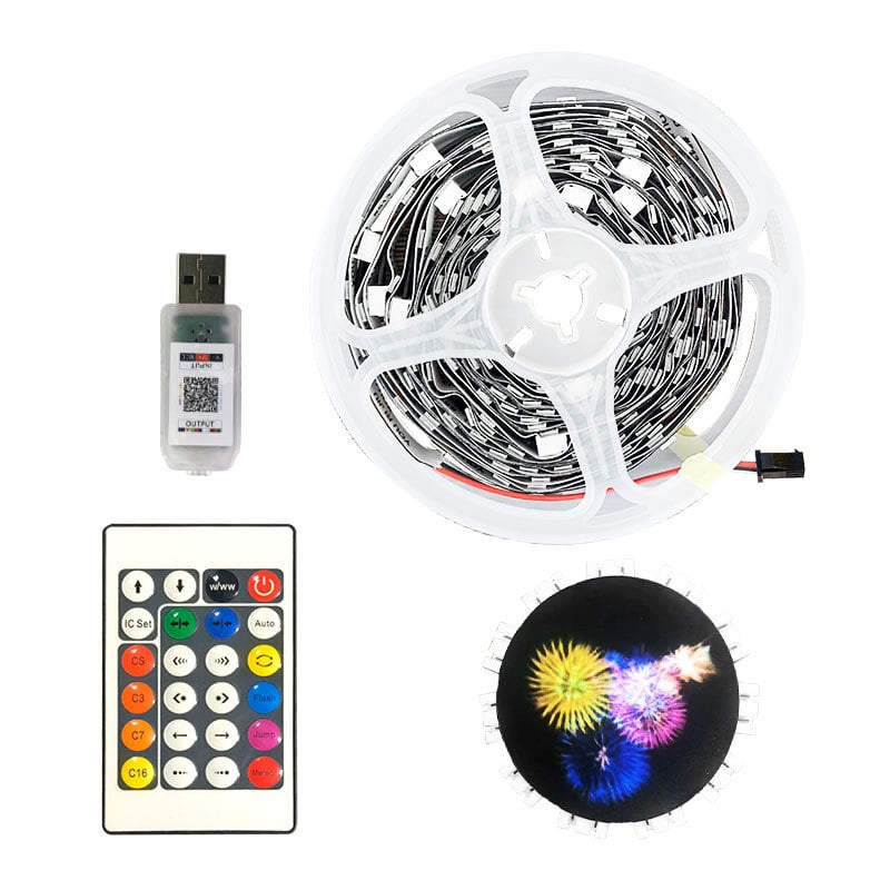 RGB magična LED traka boje s USB 5V, Bluetooth glasovno upravljanje, upravljanje preko APP-a, efekt tekućeg svjetla, božićna dekoracija